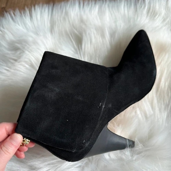 Ivanka Trump Black Suede Pointed Ankle Booties - Picture 3 of 8